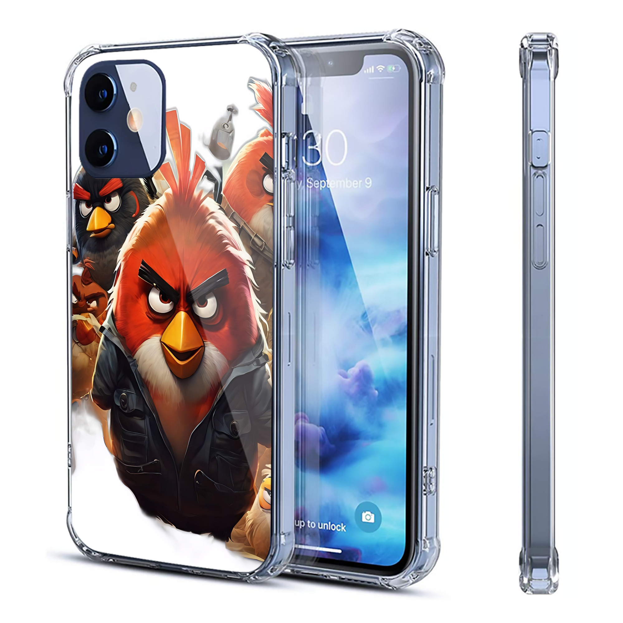 （画像用） Angry Birds アングリーバード 【iPhone 12シリーズ対応】透明スマホケース（クリアソフトケース）